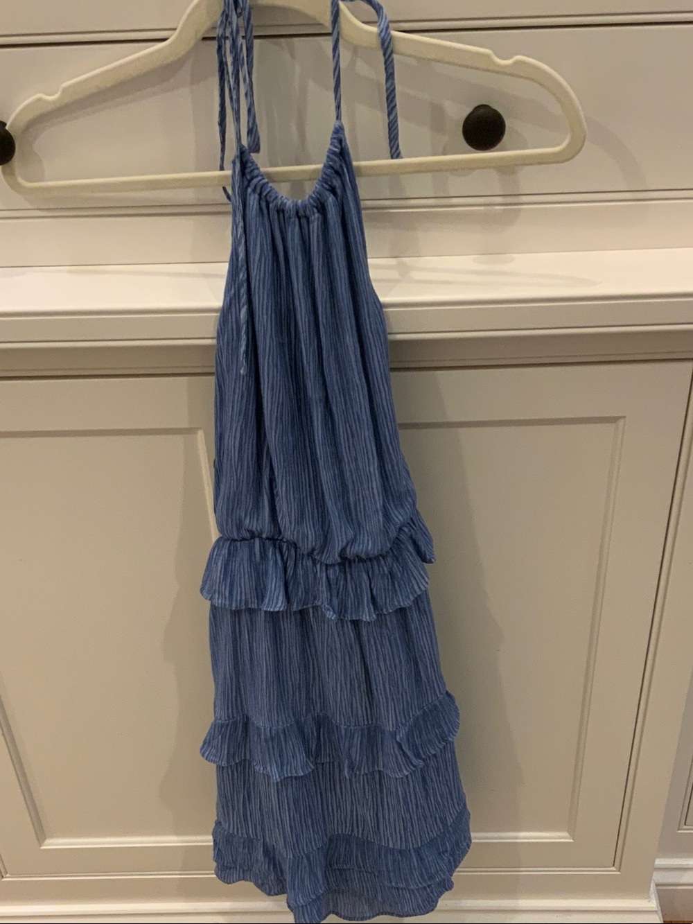 Blue Tiered Halter Sundress